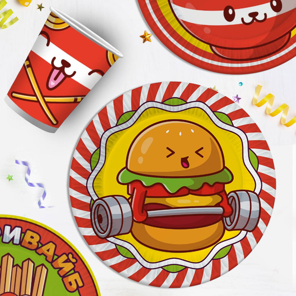 Набор бумажных стаканов Ожившая еда, 6 шт*250 мл - #8