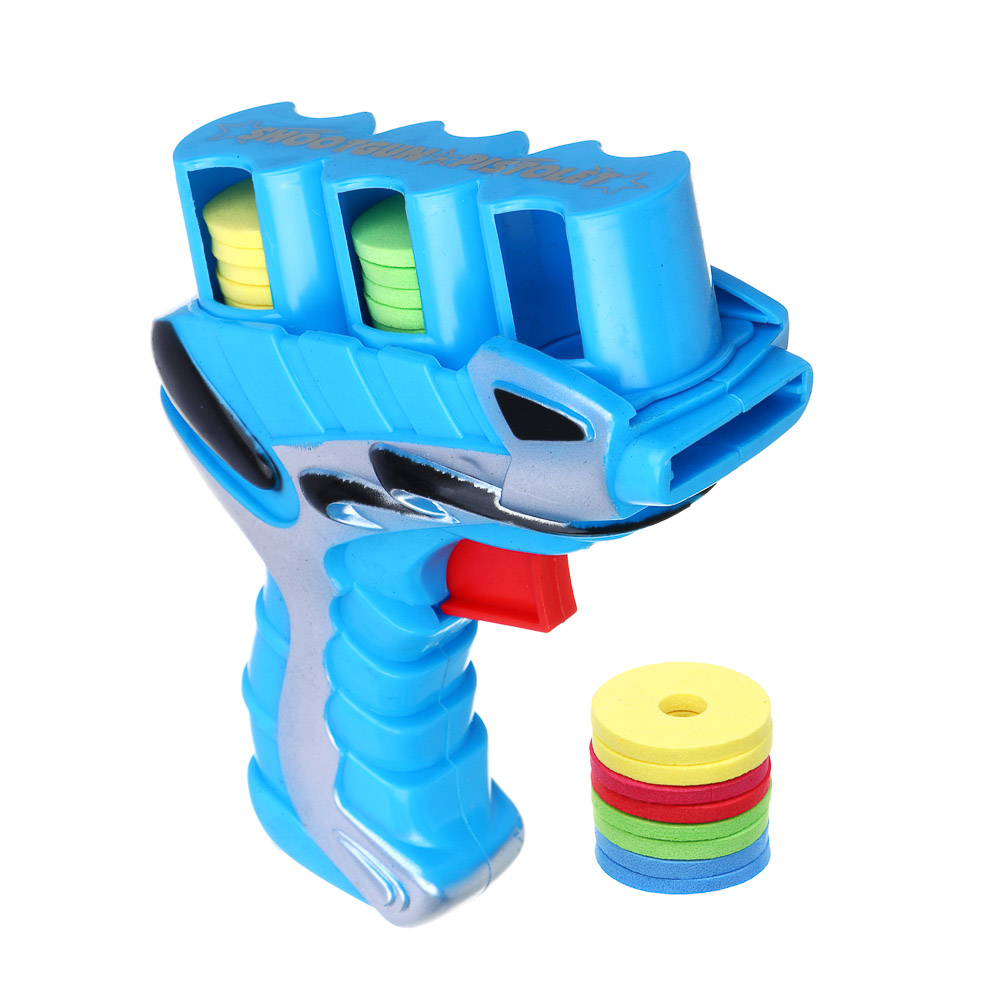 ИГРОЛЕНД Пистолет "Дискострел", стреляет мягкими дисками, РР, 18,5х4х20,5 см, 2 цвета - #5