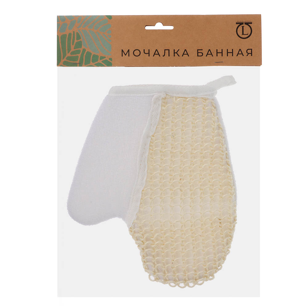 ЮL Мочалка варежка банная, сизаль, полиэстер, поролон, 21,5х18см, 3 цвета, МЭ24-02 - #16