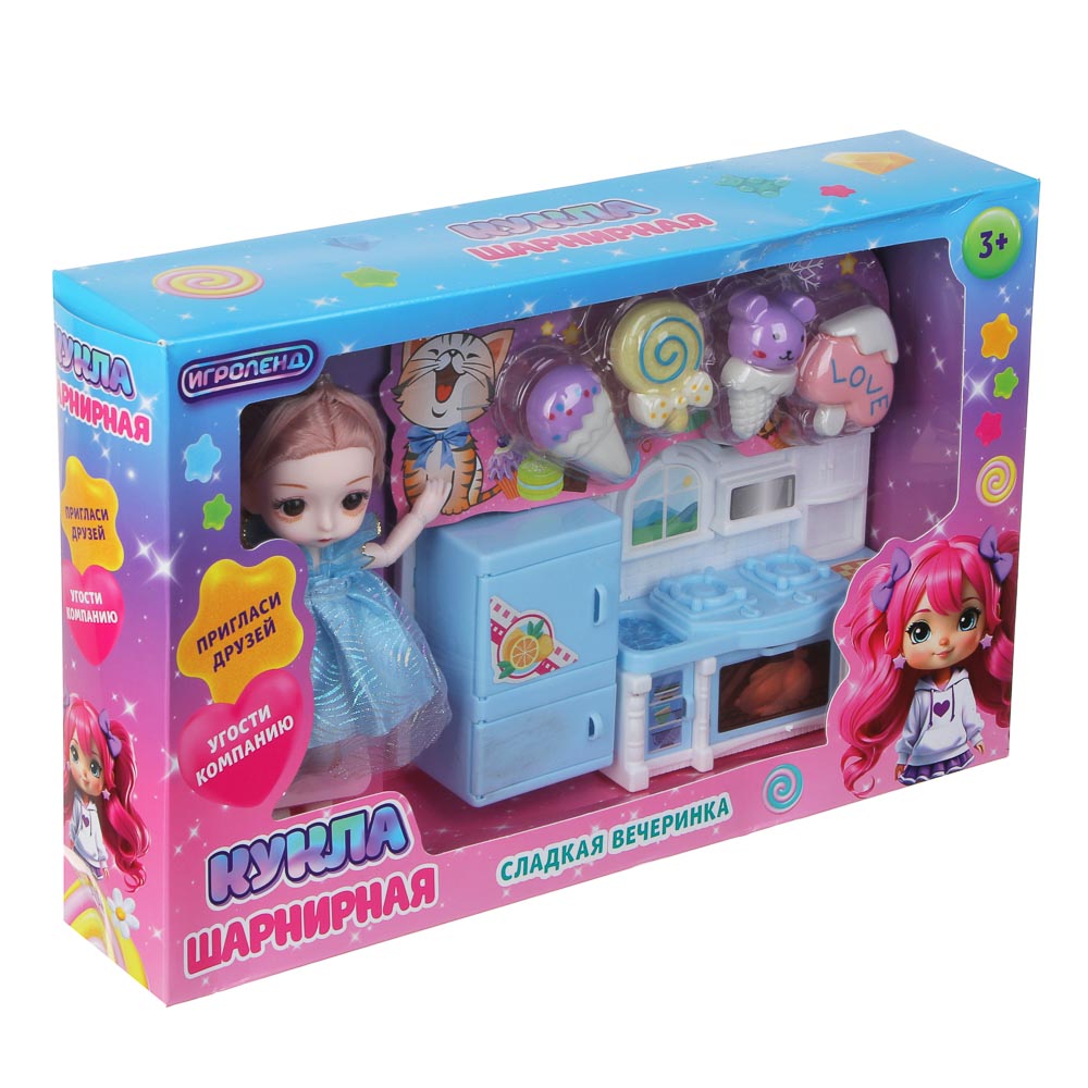 ИГРОЛЕНД Кукла шарнирная 15 см "Сладкая вечеринка", PP, PVS, ABS, 35,5х7,5х22 см - #2