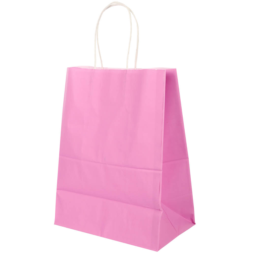 Пакет подарочный с кручеными ручками 24x14x30см, 2 цвета: розовый/зеленый в асс - #9