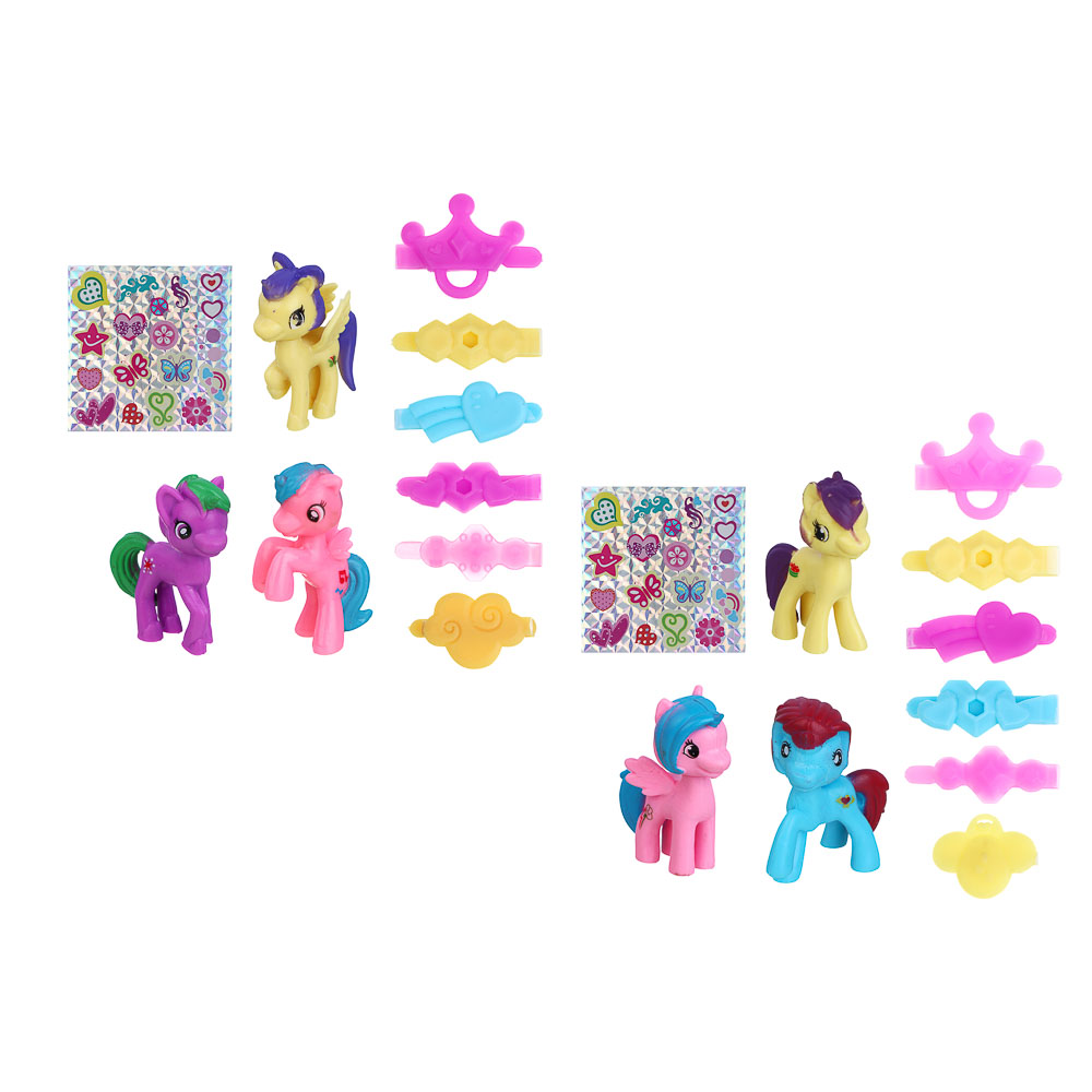 ИГРОЛЕНД Набор фигурок "Веселые единорожки" с акс, ABS, PP, 13х5х13 см, 2 дизайна - #2