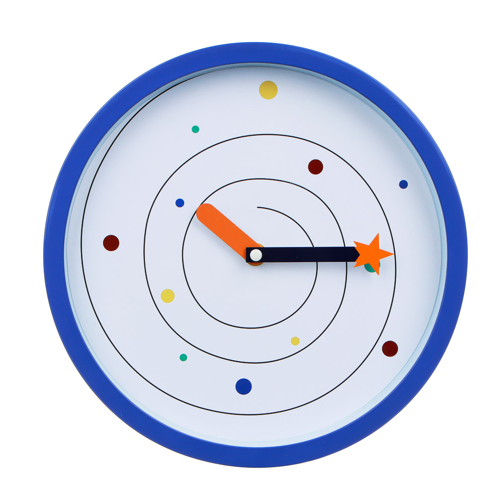 LADECOR CHRONO Часы настенные круглые, пластик, 25,4х25,4х4,2 см, 1xАА, синие, арт.2-17 - #1
