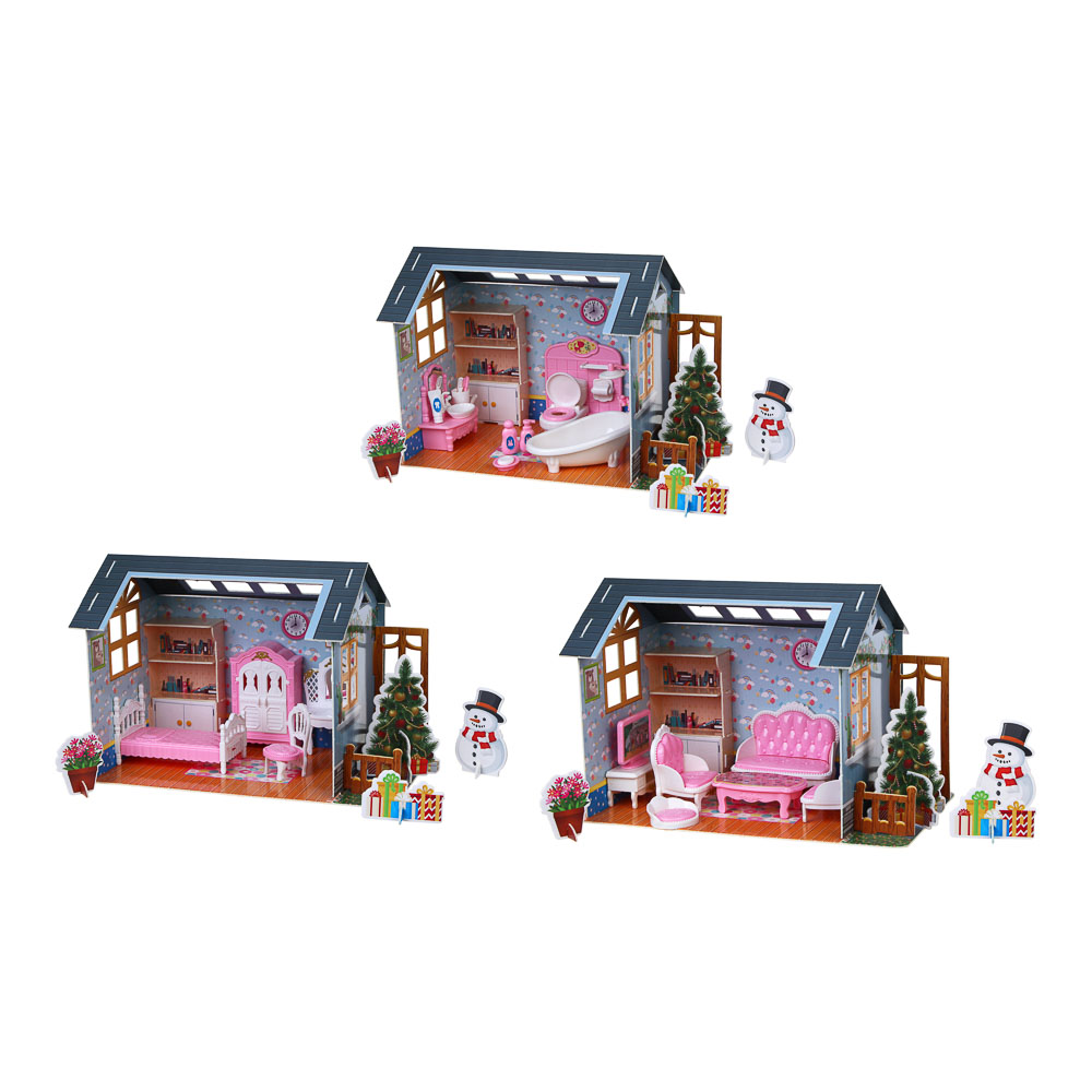ИГРОЛЕНД Домик с мебелью, PP, ABS, картон, 26,8х7,8х19,4 см, 3 вида - #2