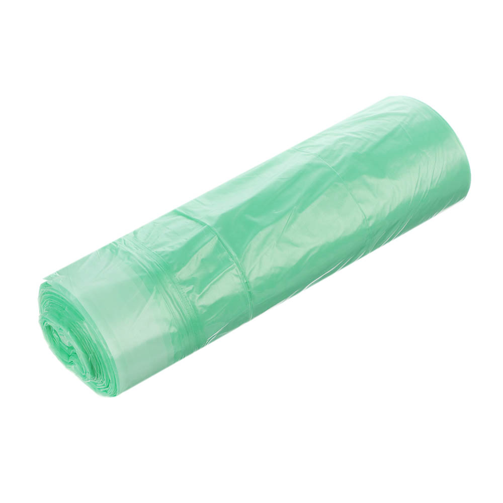 VETTA Мешки для мусора с завязками 35 л., 15 шт., стандарт, зелёные, рулон - #2