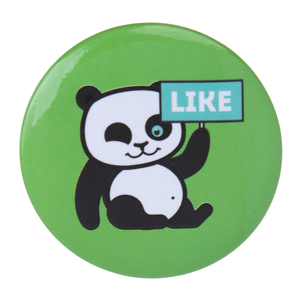 Набор значков, 6 штук, "Панда/Футбол", D=3,5 см, металл - #7