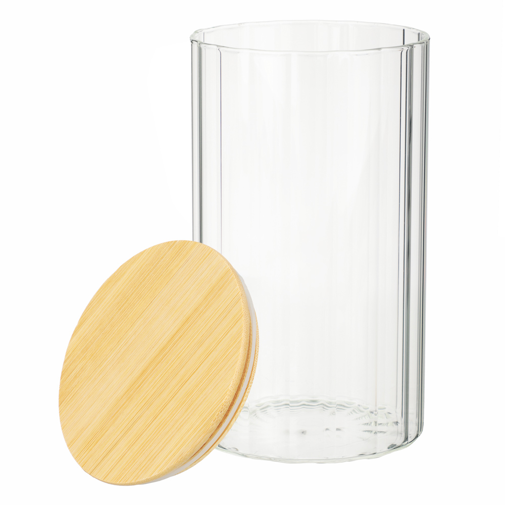VETTA ЭКО Грани Банка для хранения 1100мл, 17х10см, стекло, бамбук - #4