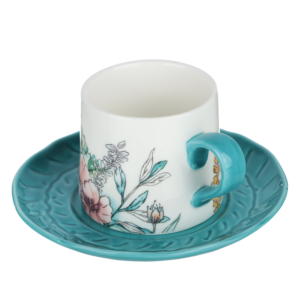 Набор чайный 2 пр., 180мл, MILLIMI, Аквамарин, фарфор - #2