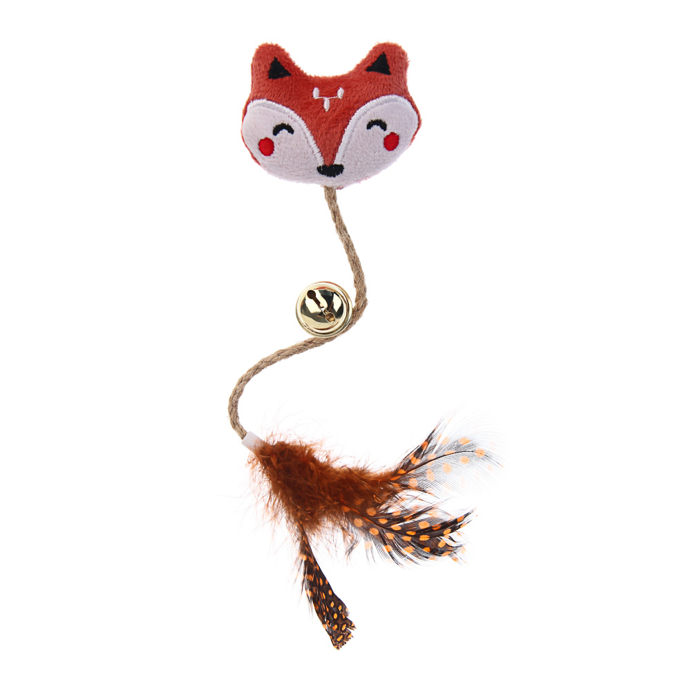 Игрушка для кошек тм VETTA, лисичка с пером, п/э, 25см - #1
