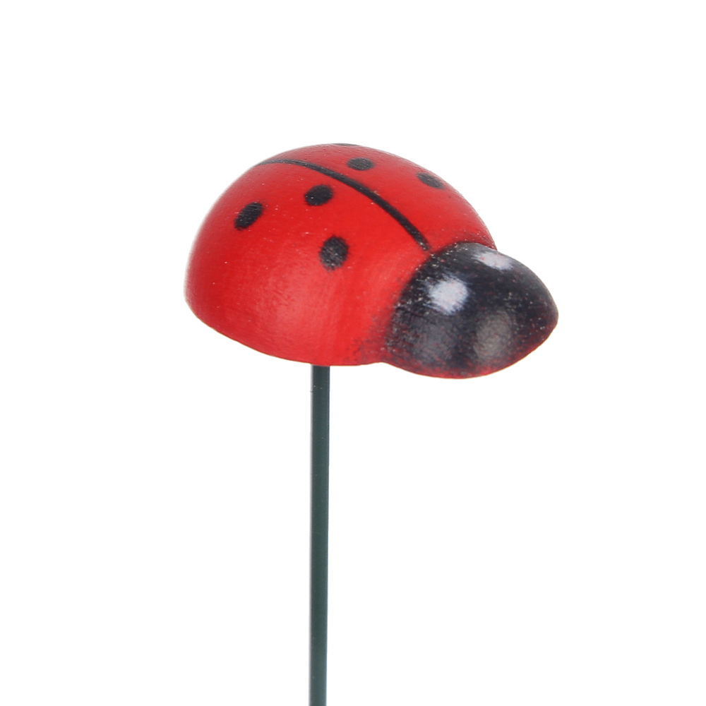 Фигурка на стержне "Божья коровка" тм INBLOOM, набор 10шт, h25см, дерево, металл - #2