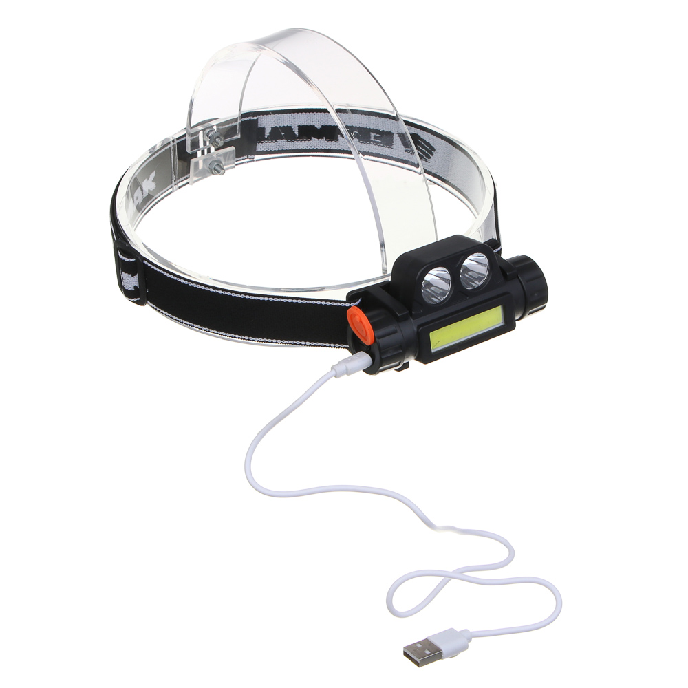 ЕРМАК Фонарь налобный, COB LED, 2 режима, 800мАч, зарядка USB, пластик, 92х35х45 мм - #8