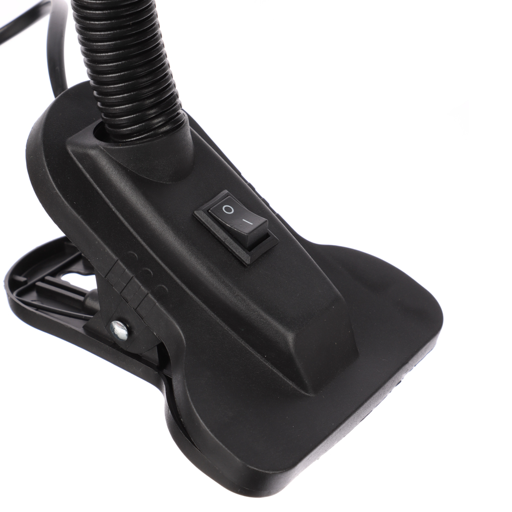 BY Светильник на прищепке, E27, 40 Вт, 230 В, гнущаяся ножка 10 см, шнур 75 см, черный - #5