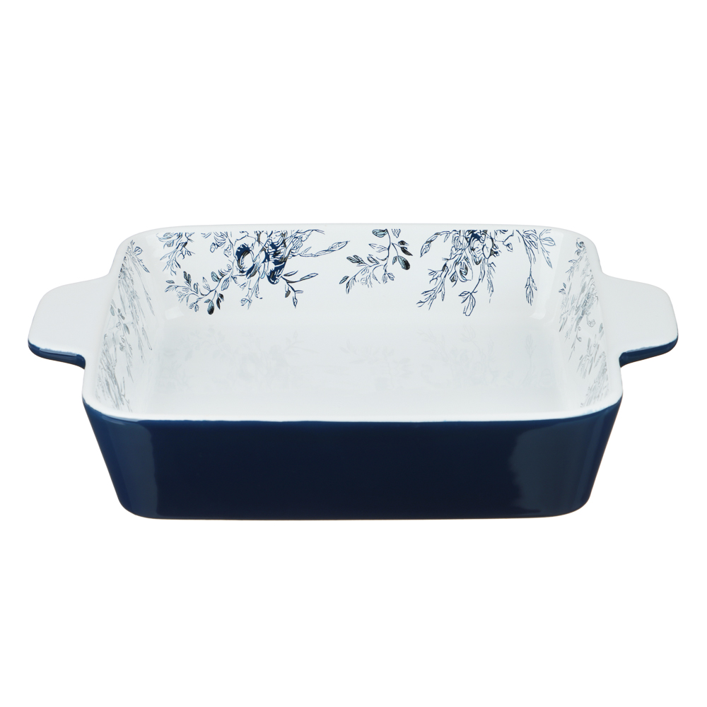 Форма для запекания и сервировки квадратная 26х21х5см тм MILLIMI цветы, керамика - #4