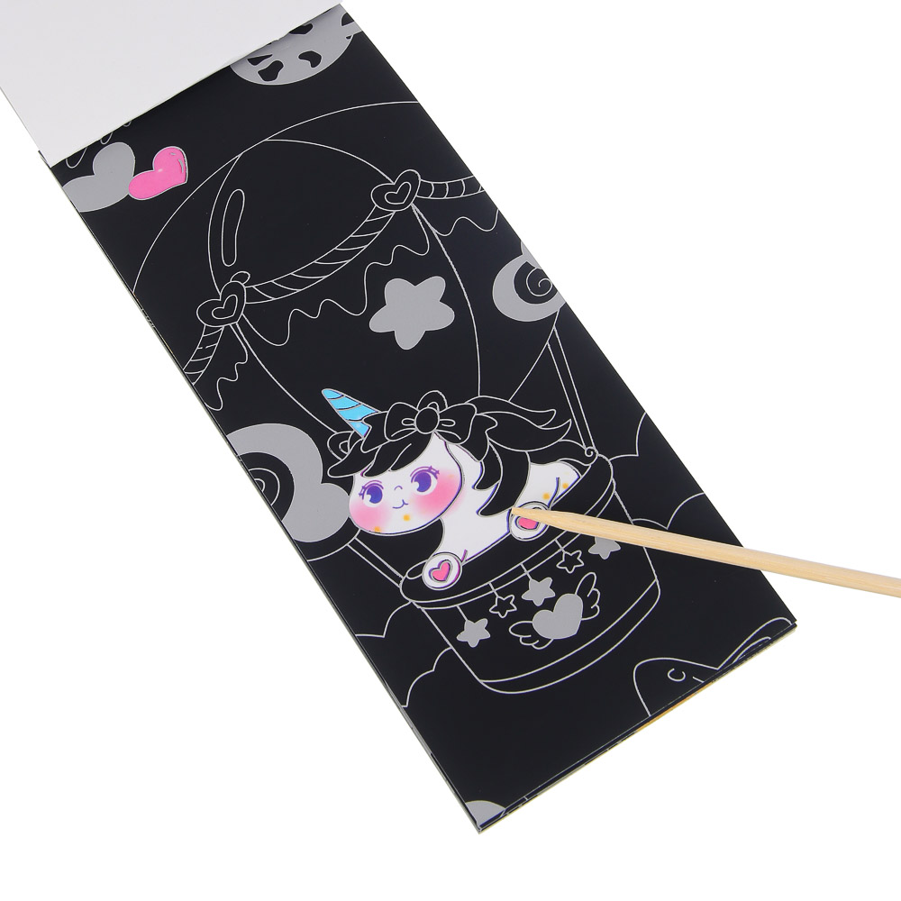 ХОББИХИТ Блокнот-гравюра с цветным фоном, 8 страниц, бумага, дерево, 8х19см, 4 дизайна - #5