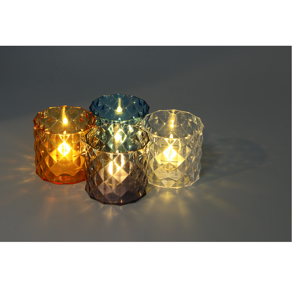 СНОУ БУМ Светильник декор. LED в виде свечи в стакане, 5,9х5,4см, PS, 3хAG10, 1 режим, 4 дизайна - #6