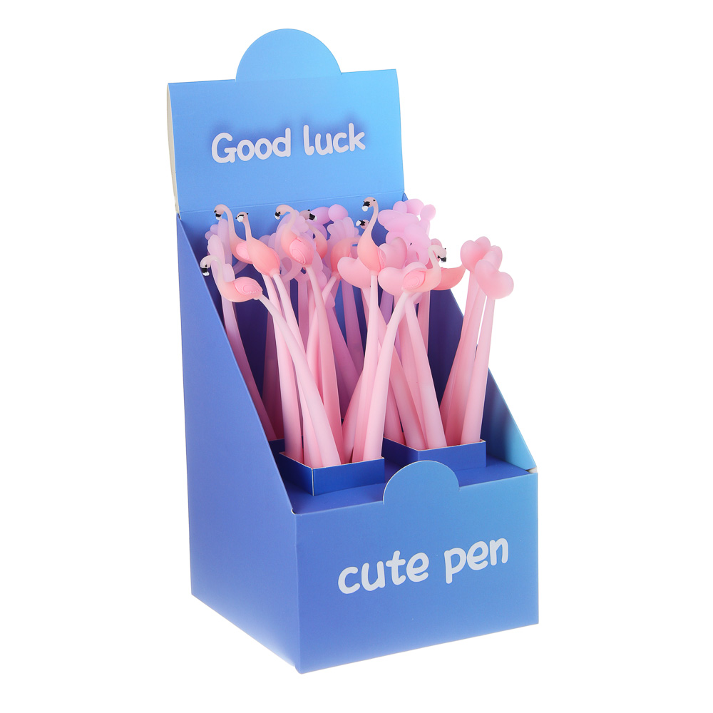 Ручка шариковая синяя, "Нежные истории", гибкий корпус, 4 дизайна, шоу-бокс - #7