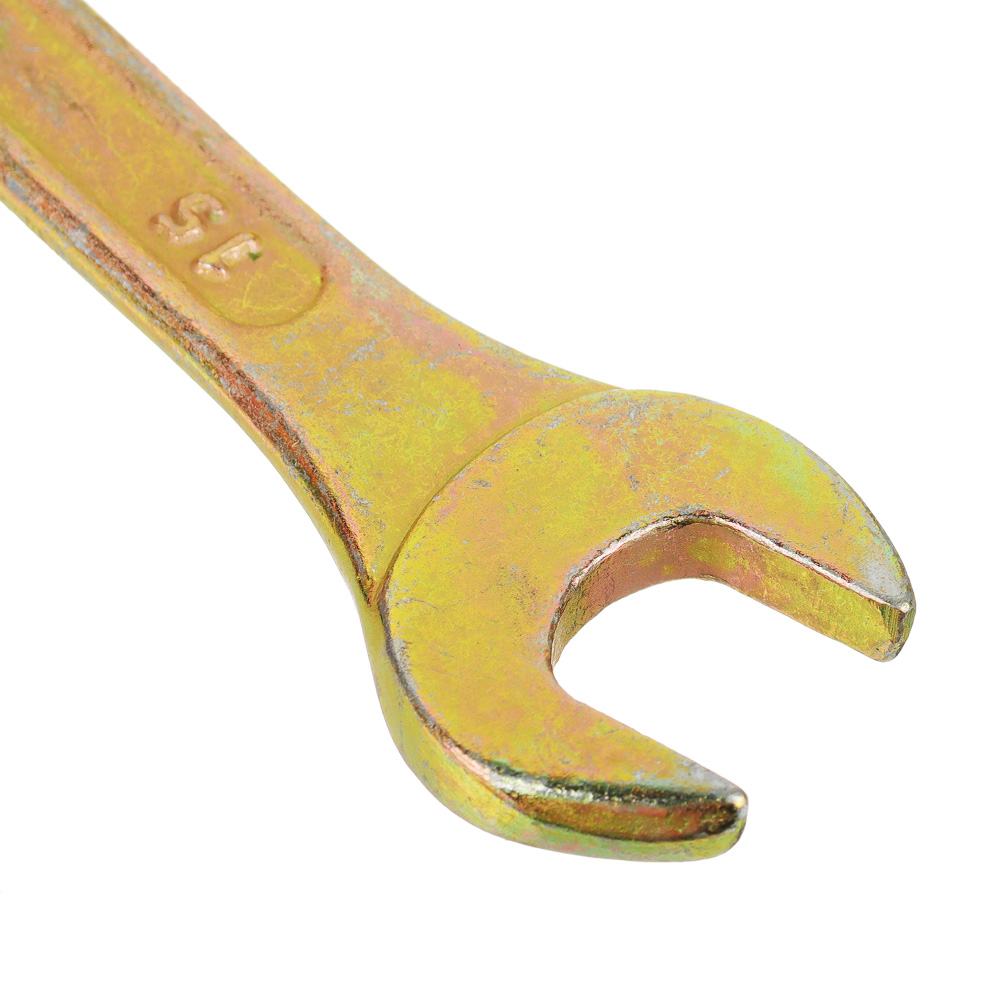 ЕРМАК Ключ рожково-накидной, 15мм, желтый цинк - #4