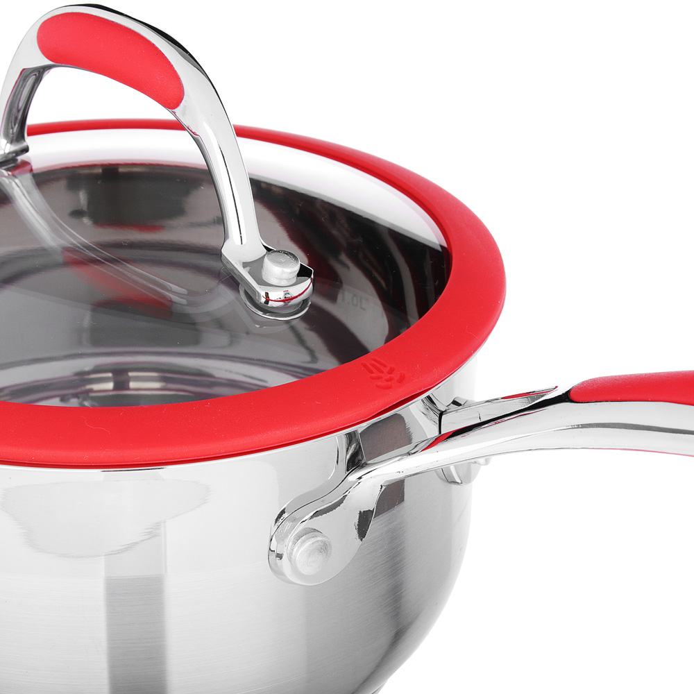 SATOSHI Венрай Ковш 16х9см 1,6л, со стекл. крышкой, индукция, нерж. сталь - #2