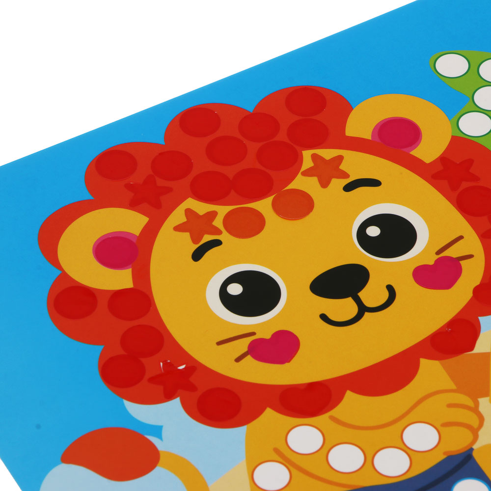 Аппликация из самоклеящихся наклеек "Кружочек", 2 картинки, наклейки, бумага, 20х30см, 6 дизайнов - #5