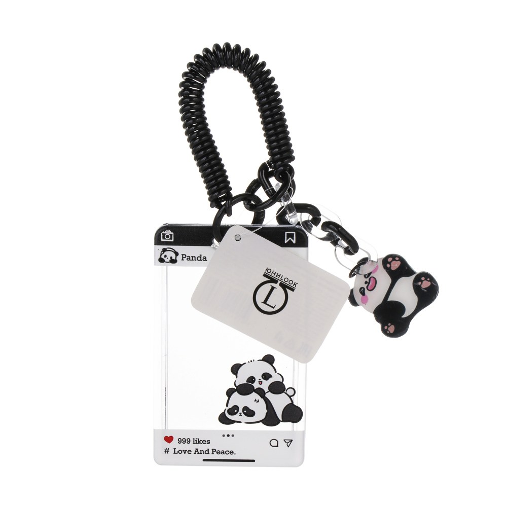 Чехол брелок для пропуска тм ЮL Pan-Da! на пружинке, пластик, металл, 10,5х6,5см, 4 дизайна - #7