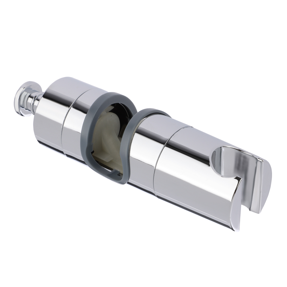 Держатель для лейки душа, на штангу и стойку, универсальный, с крючком, пластик, хром - #1