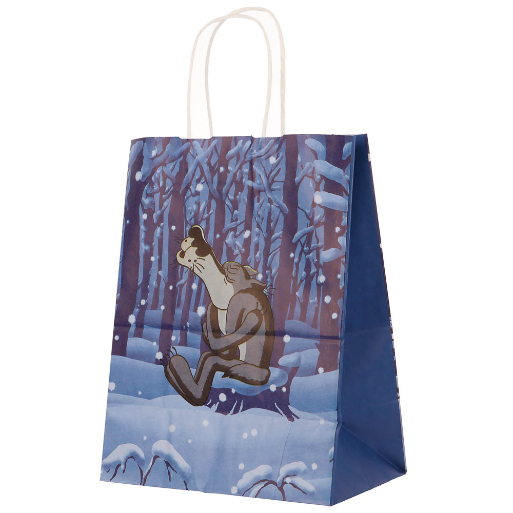 Пакет подарочный с кручеными ручками 24х14х30 см, «Жил-был Пёс. Поздравляю, если чё» внутри белый - #5