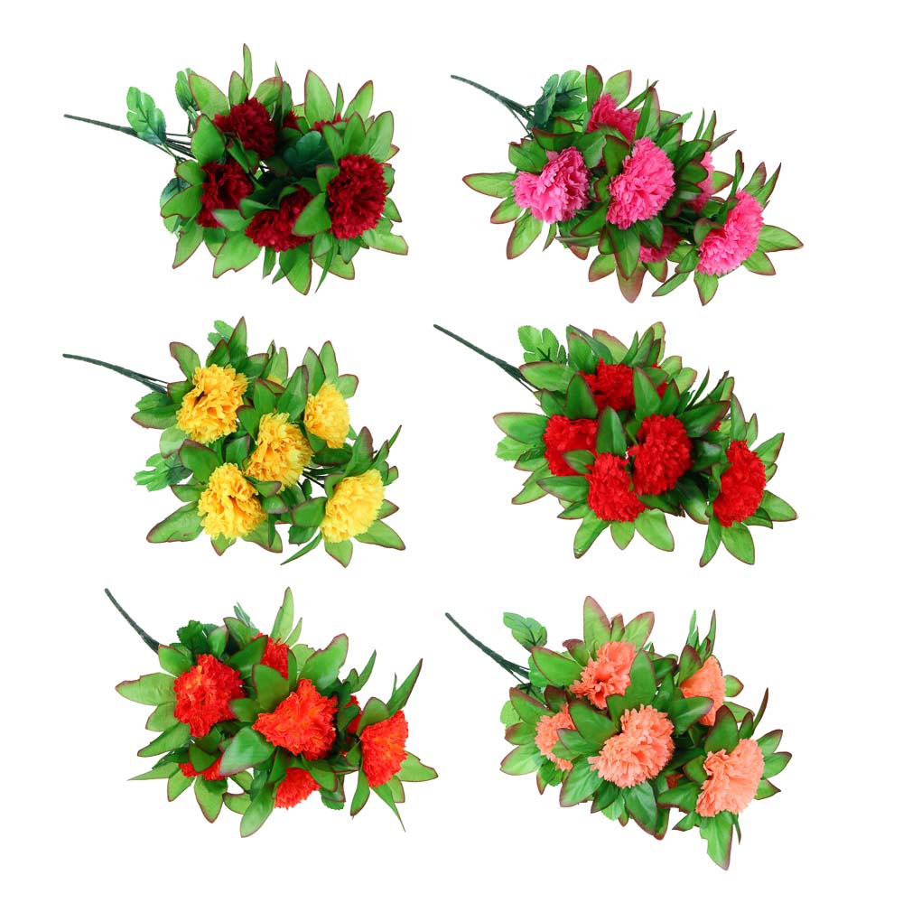 LADECOR Букет искусственных цветов в виде астры, 40-45 см, 6 цветов - #1