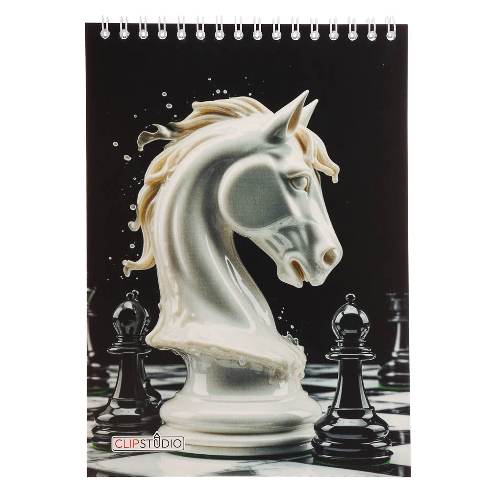 Блокнот А5, 40 листов, офсет, обложка картон, спираль, в клетку, 4 диз. - #8