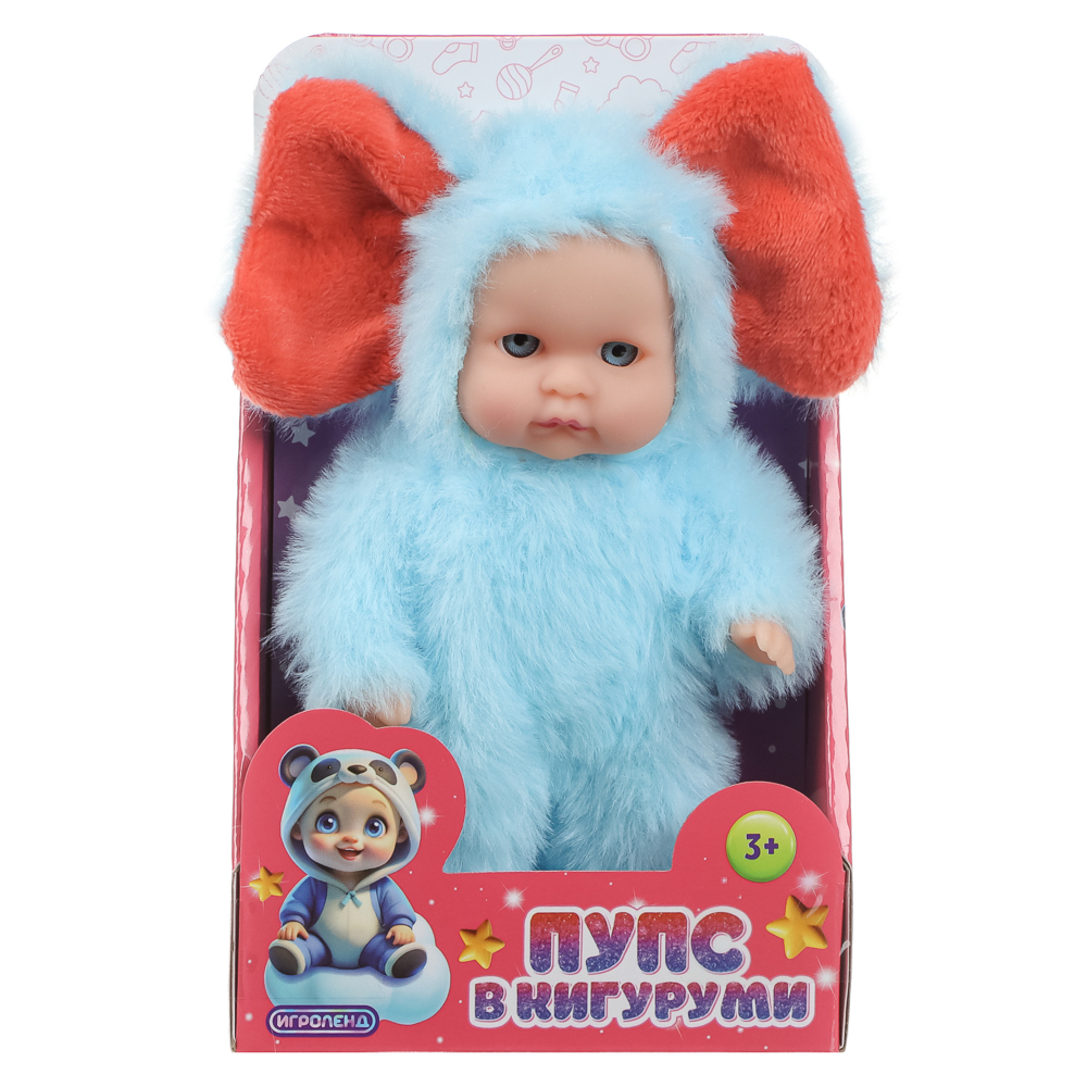 ИГРОЛЕНД Пупс в кигуруми 12 см, PVC, PP, полиэстер, 10,2х5х17 см - #45