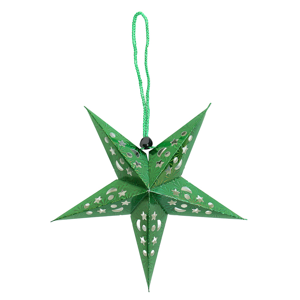 СНОУ БУМ Звезда 5-конечная 30 см, бумага, зеленый - #1
