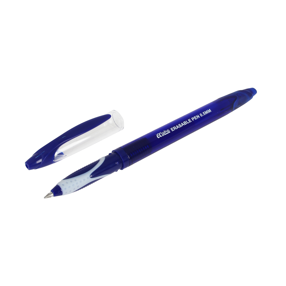 Ручка гелевая "пиши - стирай" синяя "Альфа", 2х-слойный прорезин. держатель, 0,5мм, пластик - #3