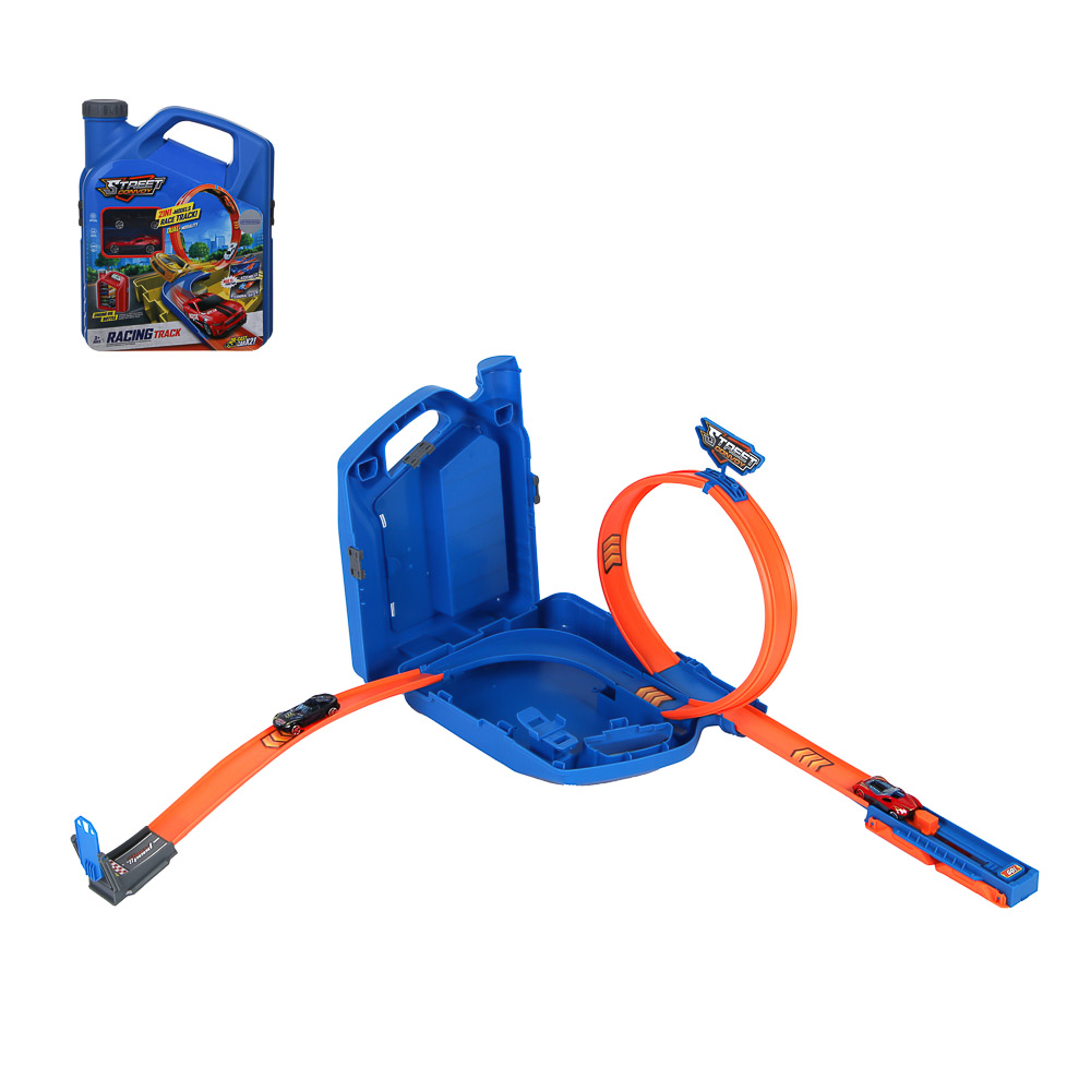 ИГРОЛЕНД Автотрек с машинками и запуском, 2 машинки, PP, 24x10x32 см, 2 дизайна - #1