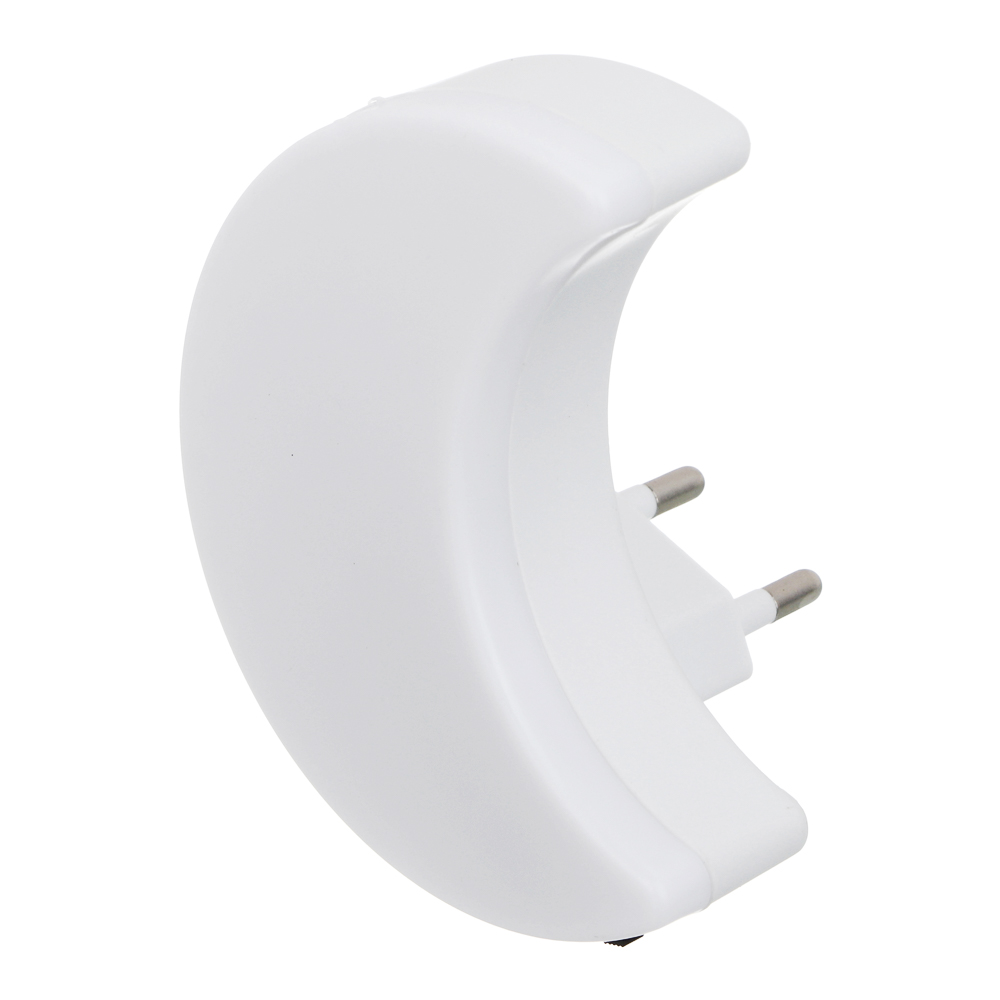 BY Светильник-ночник в розетку Месяц светодиодный, 1Вт, 9см, 230В, пластик, белый - #2