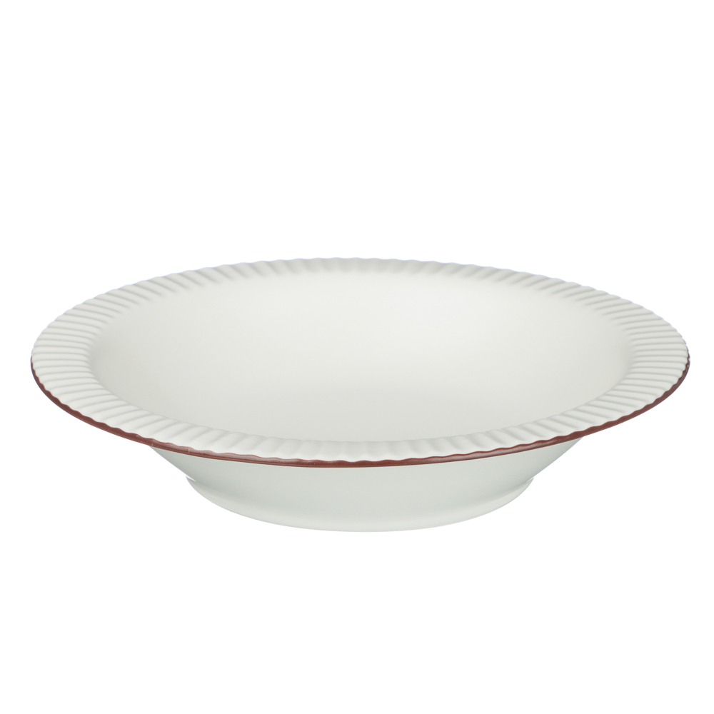 Тарелка суповая Лусия тм MILLIMI, 21,3см, фарфор, кремовый - #1