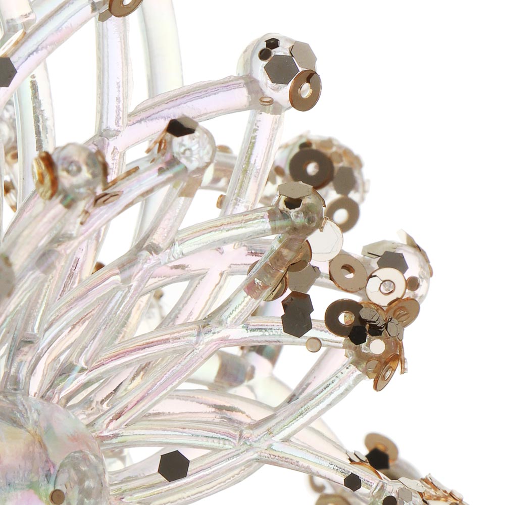 СНОУ БУМ Декоративная подвеска "Снежинка" 10 см, пластик, глиттер - #3