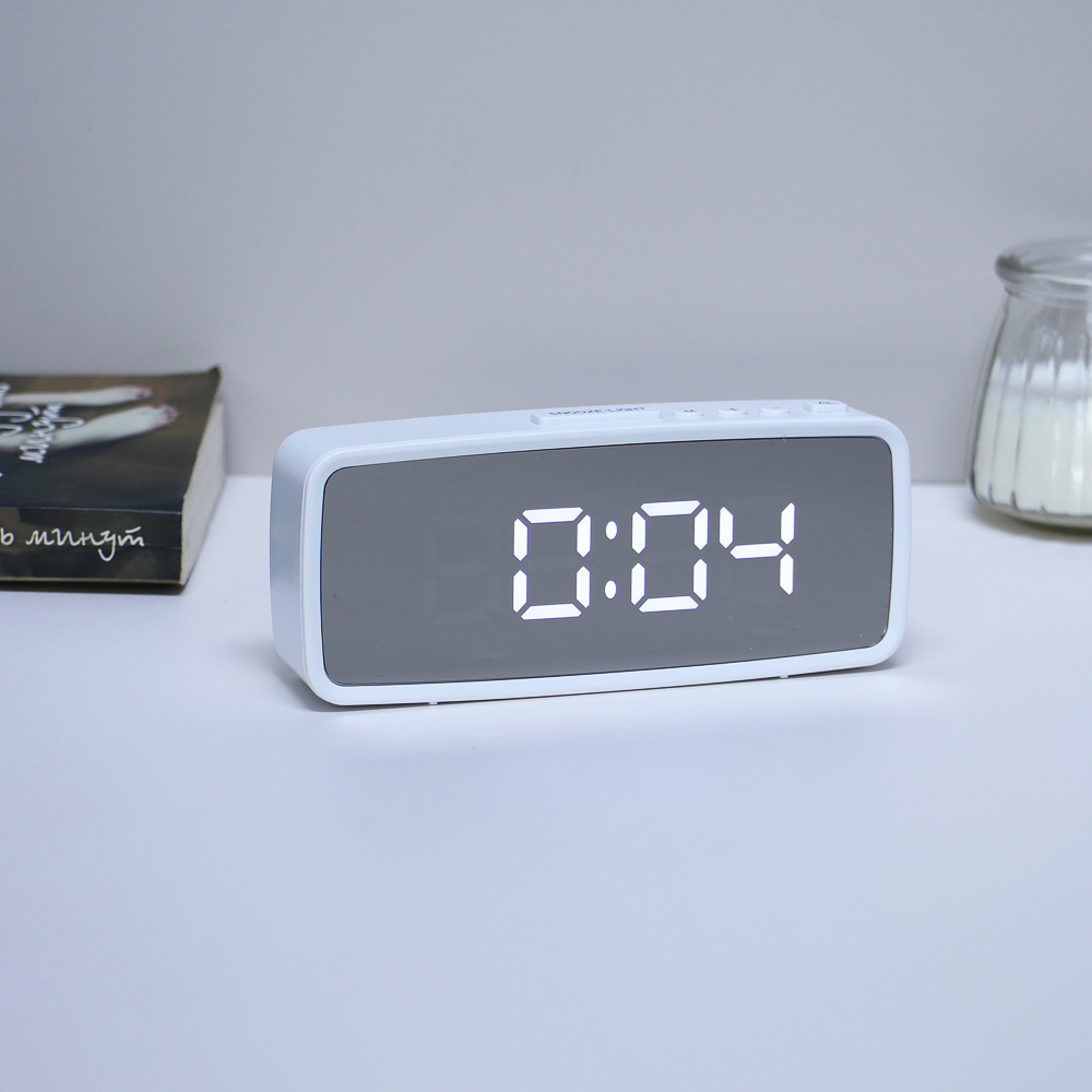 LADECOR CHRONO Будильник электронный, 14x5,7 см, USB/3xAAA, пластик, цвет белый, арт.1 - #6