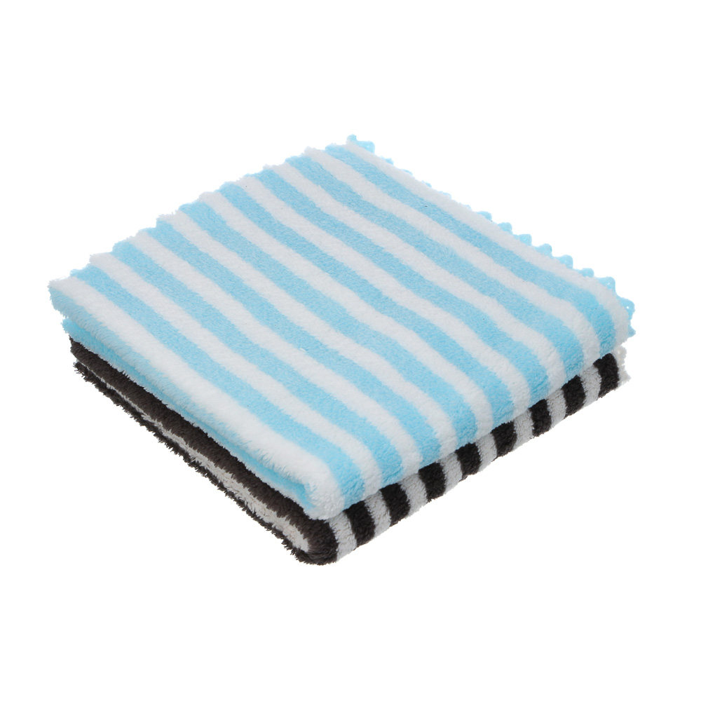 VETTA Салфетка из микрофибры универсальная махровая в полоску, 30х30см, 250г/кв.м., 2 цвета - #1