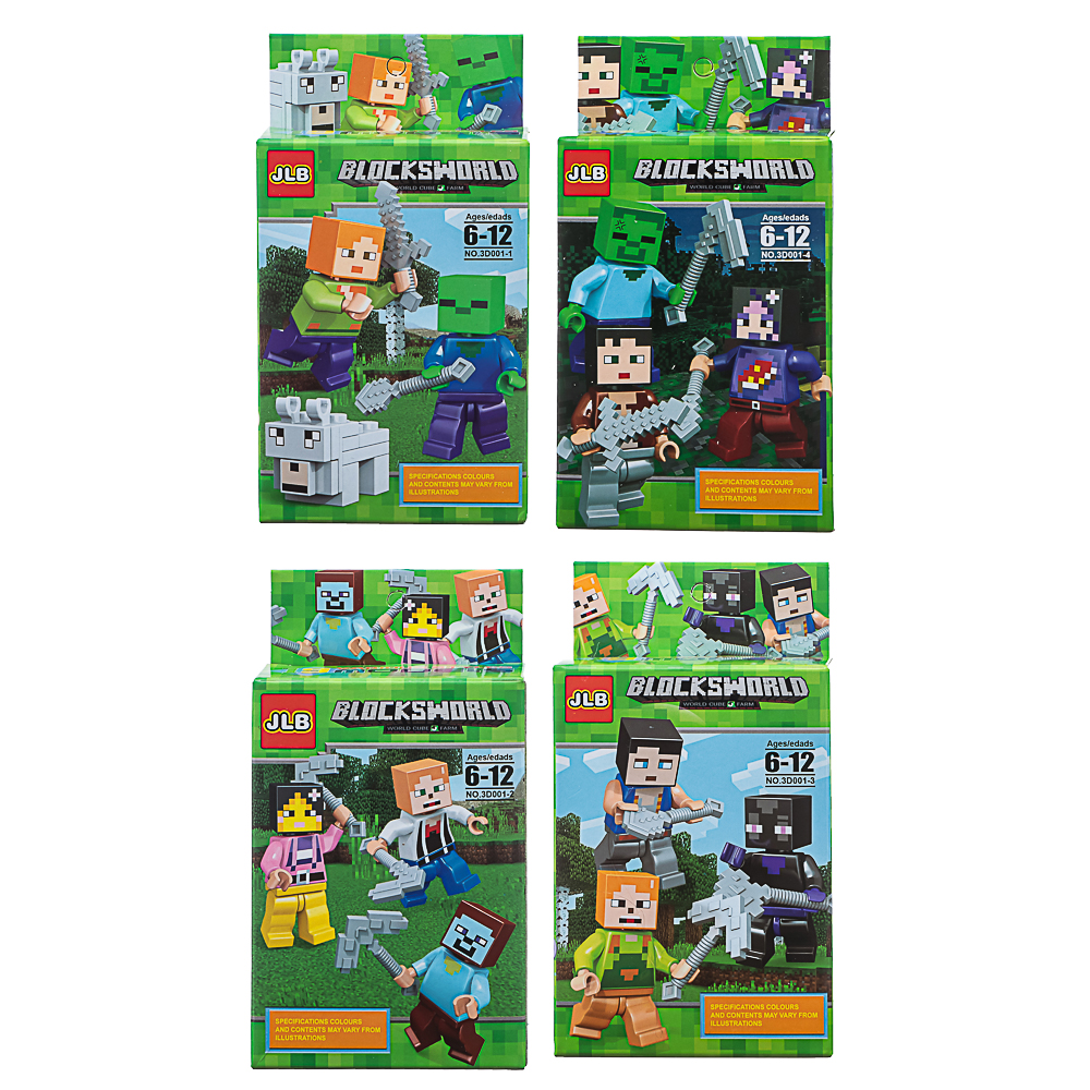 Конструктор "BlocsWorld. Персонажи" 6-12 деталей, ABS, 8х4х14 см, 4 вида - #1