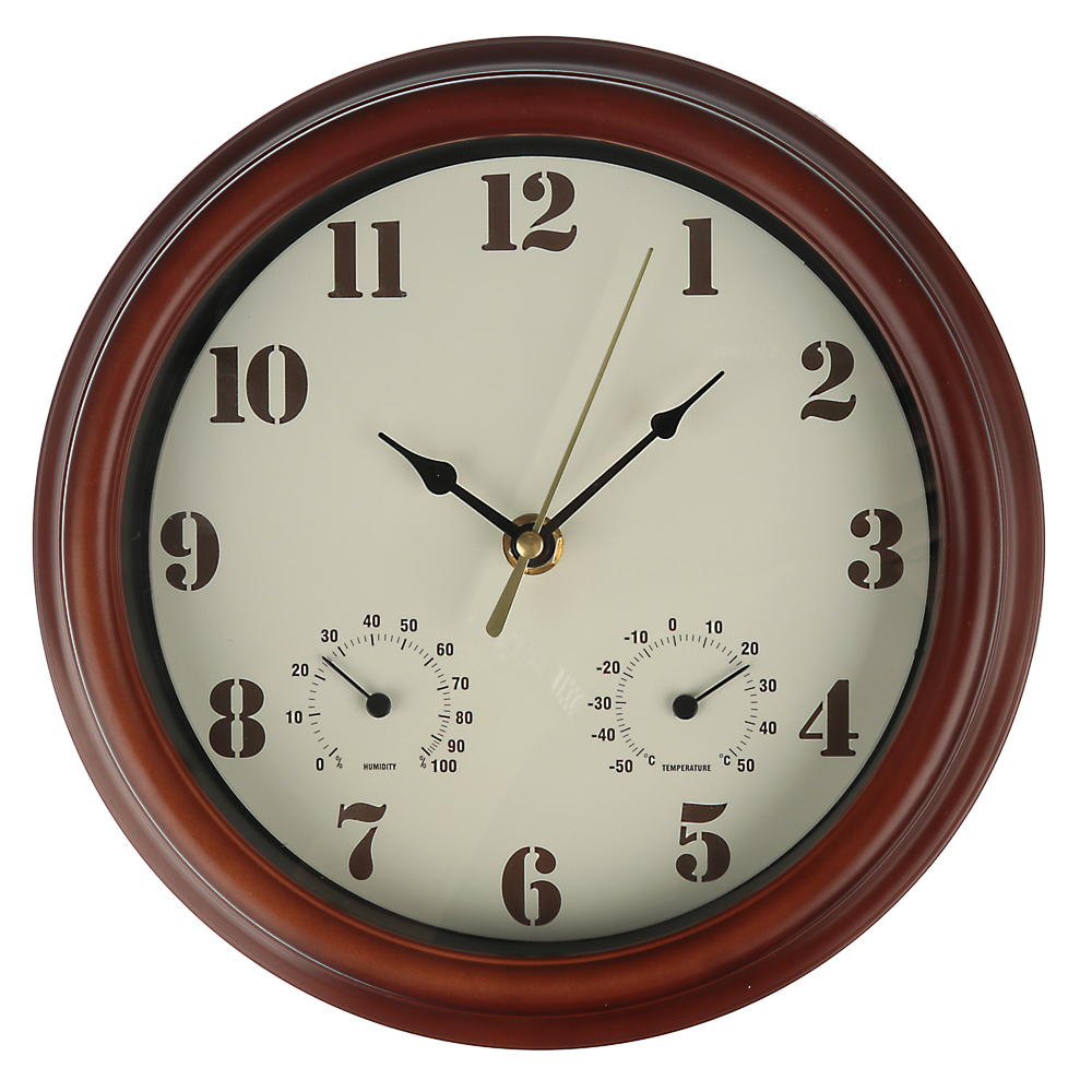 LADECOR CHRONO Часы настенные с термометром и гигрометром, 22,8x22,8x4,6см, пластик - #1