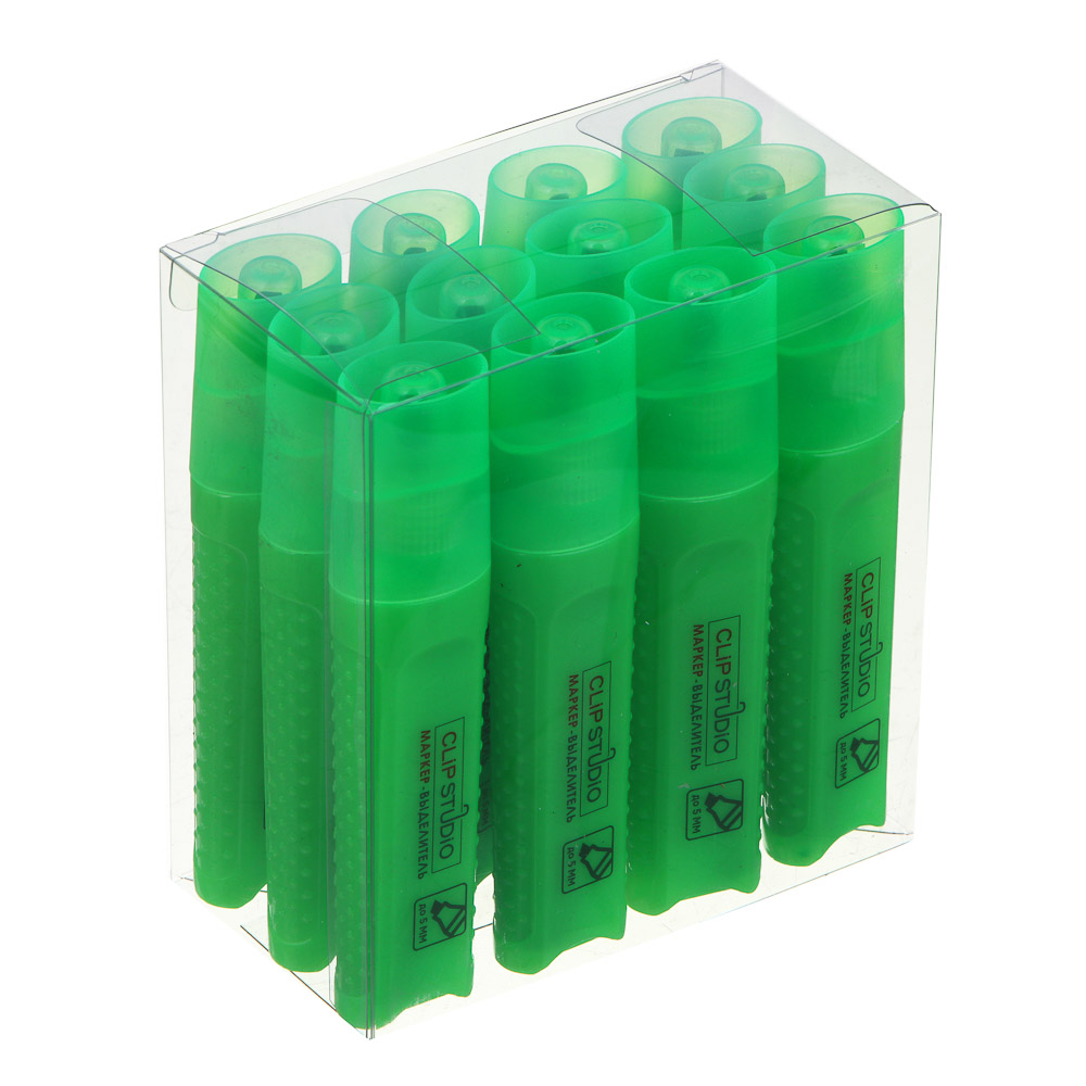 ClipStudio Маркер-выделитель зеленый, плоский корпус, скошенный наконечник - #5