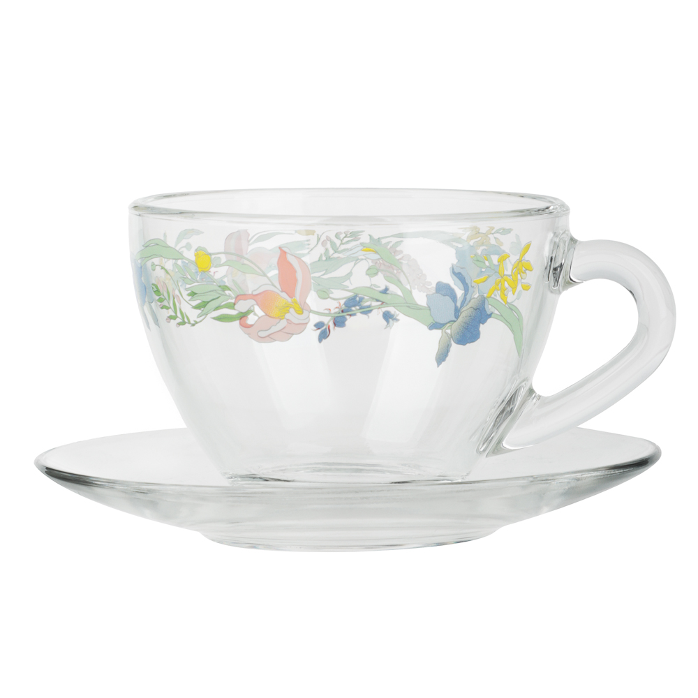 ОСЗ Ботаника Чайная пара Прага (чашка 0,2л, блюдце D-13,2см), стекло - #1