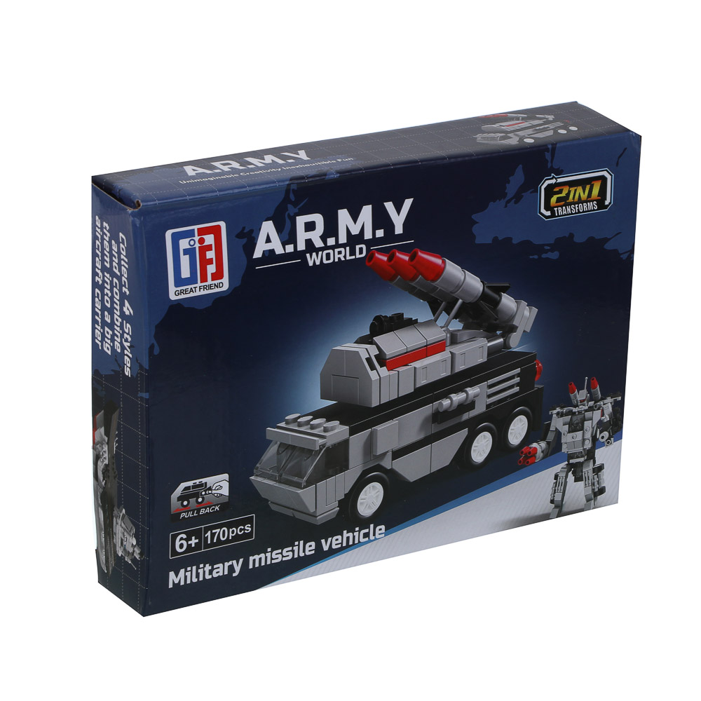 ИГРОЛЕНД Конструктор "Военная техника" с трансформацией, 170-193 дет., 21х4,3х15,5 см, ABS, 6 видов - #9