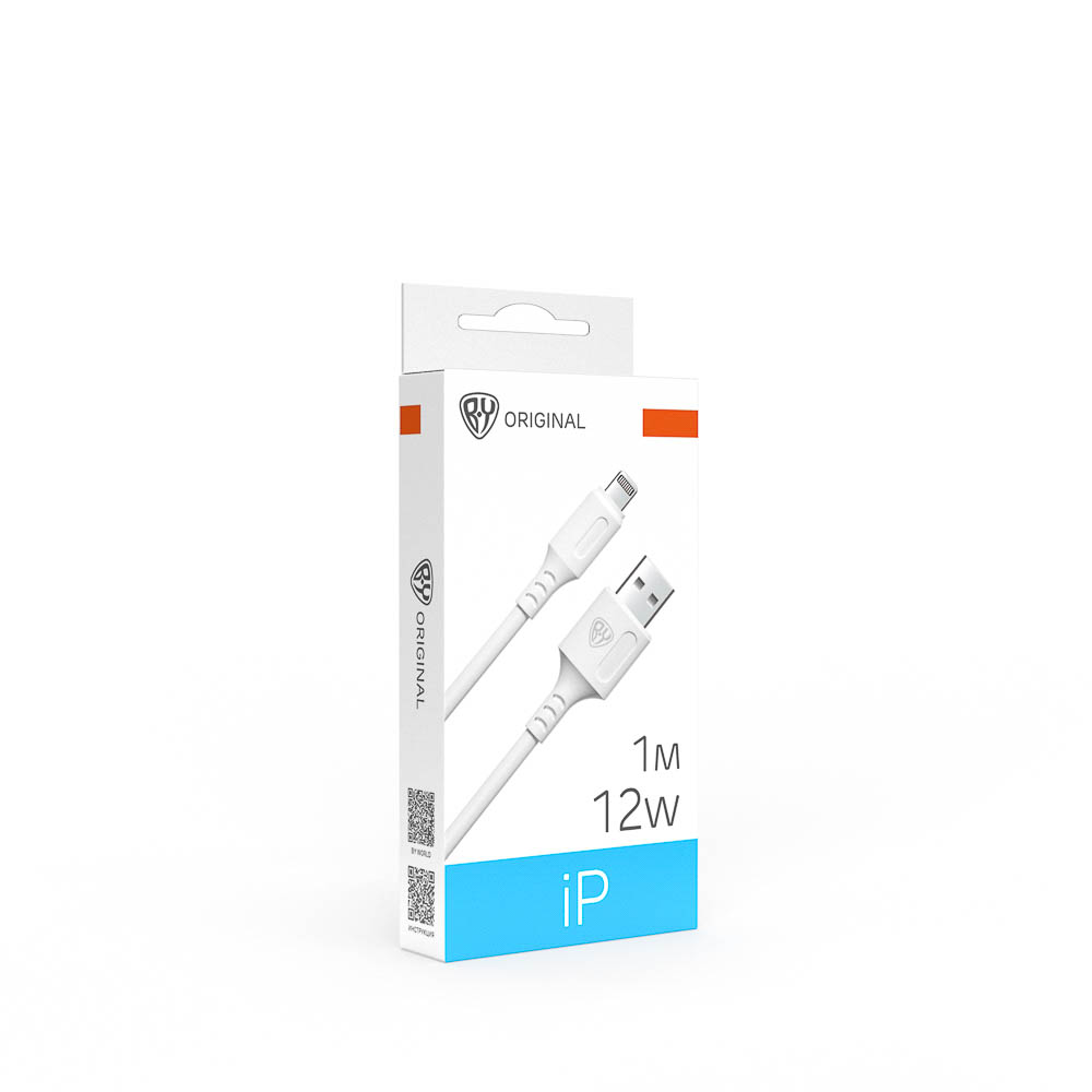 Кабель для зарядки USB(A)-iP BY Fusion, 12Вт, 1 м, 2.4A, TPE, белый - #2