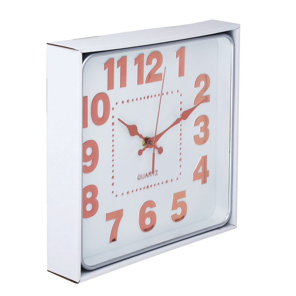 LADECOR CHRONO Часы настенные квадратные, пластик, 25x25x4см, 1xAA, арт.06-5 - #4