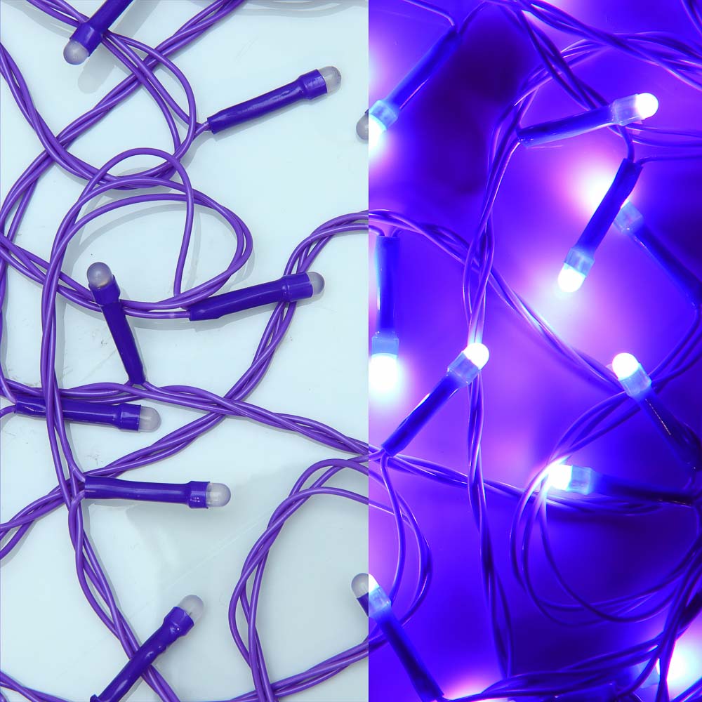 СНОУ БУМ Гирлянда эл. вьюн 10м, 100LED, сиреневый, 8 режимов, ПВХ сиреневый, 220В - #1