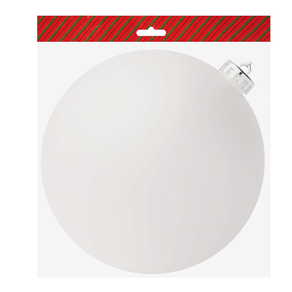 СНОУ БУМ Шар 14см пластик, белый жемчуг - #2