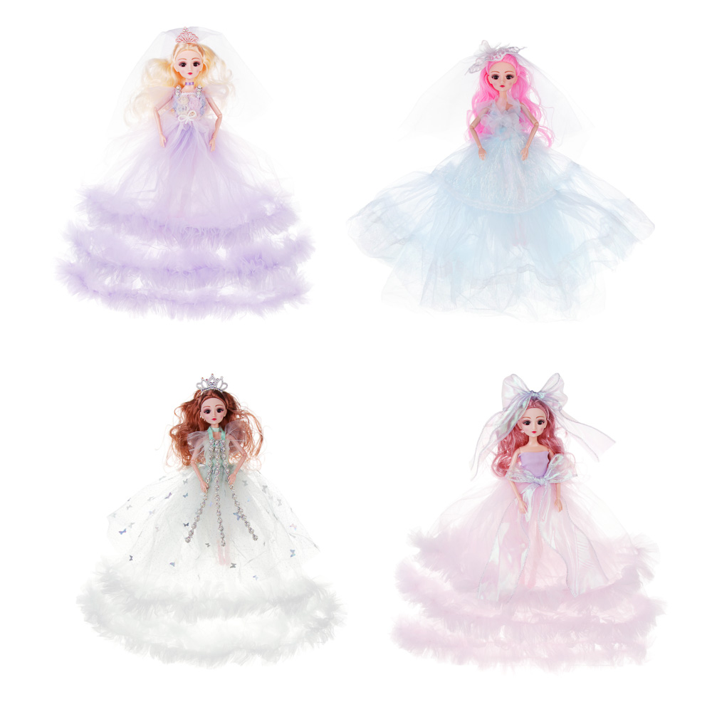 ИГРОЛЕНД Кукла в пышном свадебном наряде, 30см, пластик, полиэстер, 4-8 цветов - #1
