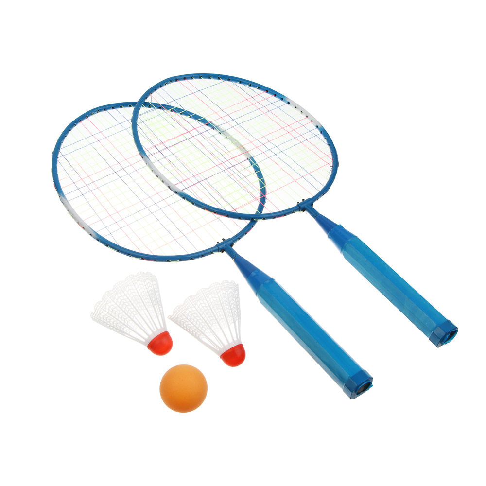 Набор для бадминтона для детей, тм BY SPORT, 2 ракетки, 2 волана, 1 мяч, пластик, 2 цвета - #1
