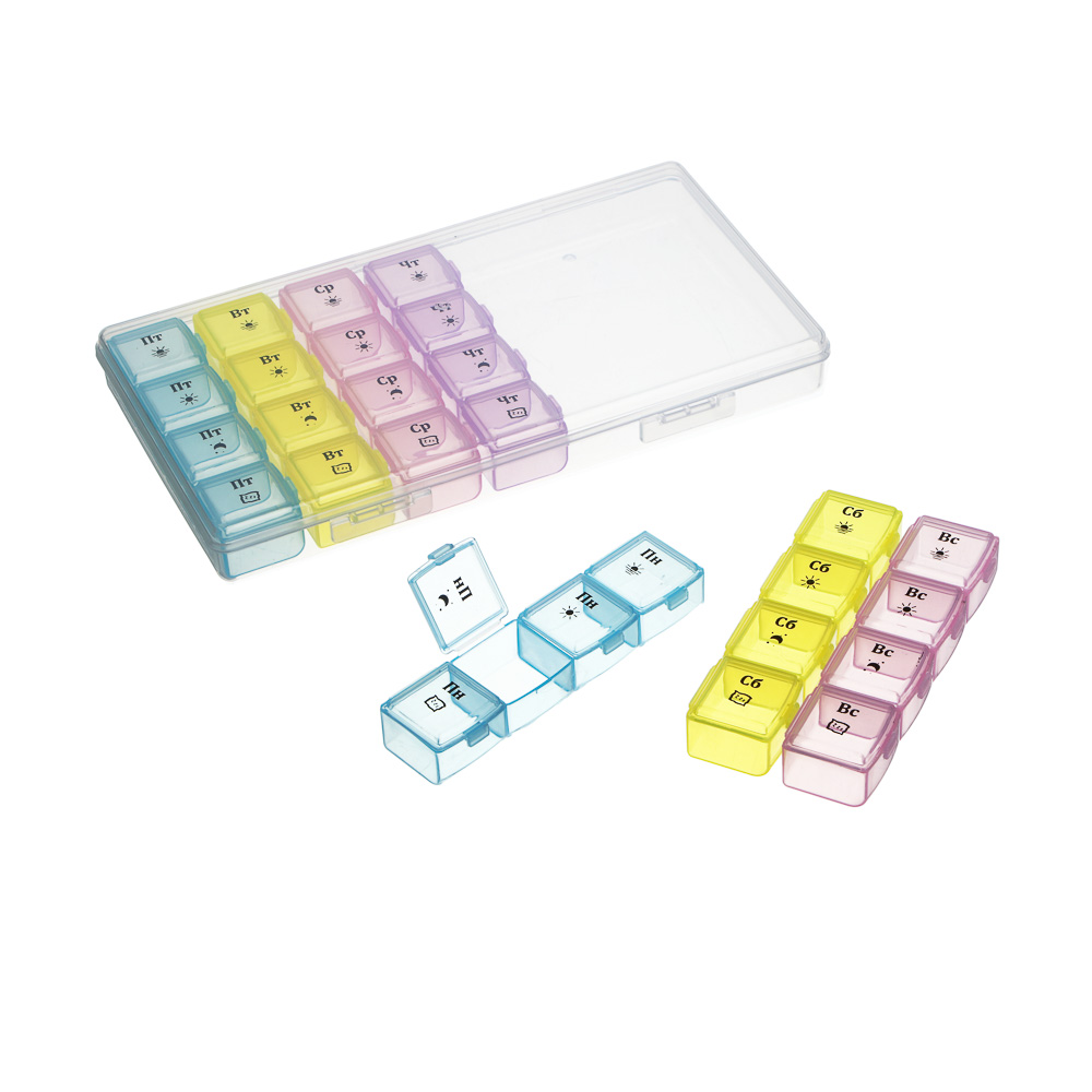 Бокс для таблеток тм VETTA, 28 ячеек, пластик, 19,5х11см - #4