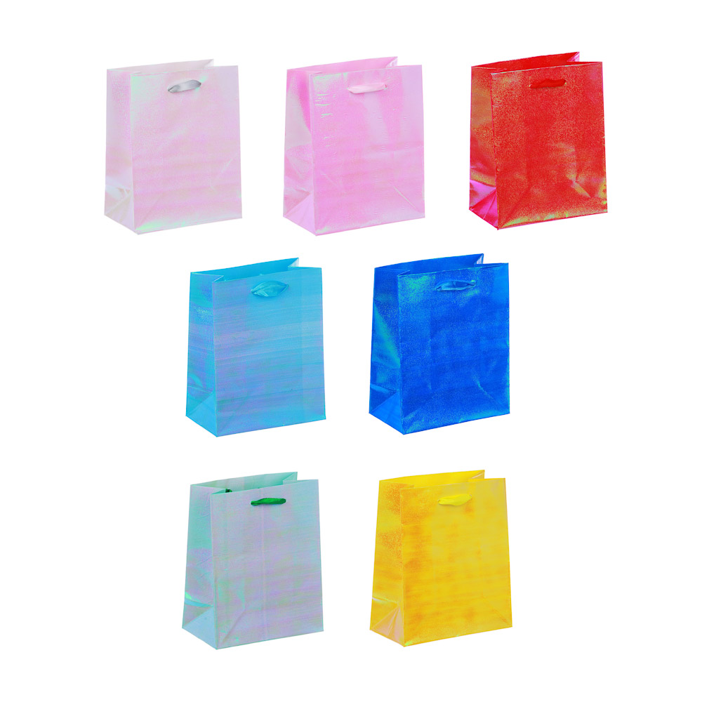 Пакет подарочный бумажный, блестящий перламутр, 11.5x14.5x6.5 см, 7 цветов - #1
